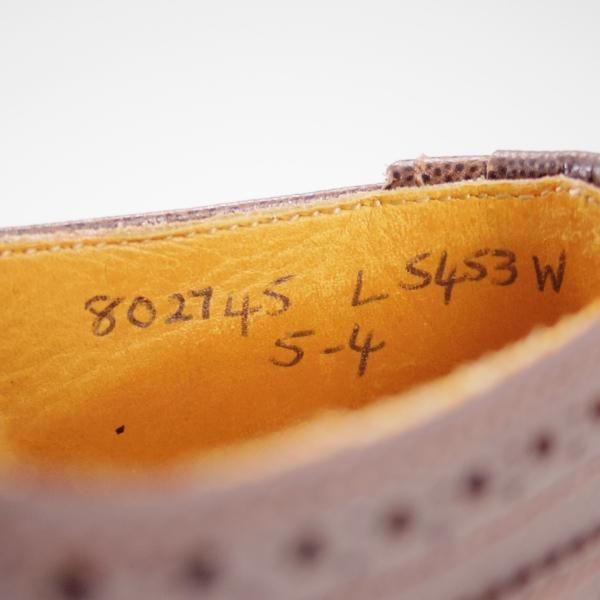 美品★トリッカーズ(レディース) SIZE 5【貴重★グレインレザー/Jack Cllection/L5453】カントリーシューズ/濃茶/短靴/Tricker's★d931