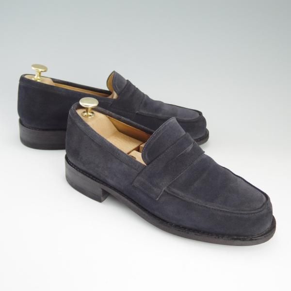 極上★パラブーツ SIZE 5【定番★DAX/ギャラクシーソール仕様】ダックス/コインローファー/スエード/紺/メンズ/Paraboot★d932