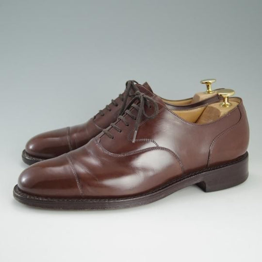 極上★チャーチ 75F/UK7.5【貴重★ブックバインダーカーフ/100ラスト】4都市ロゴ/ストレートチップ/茶/メンズ/Church's★d933