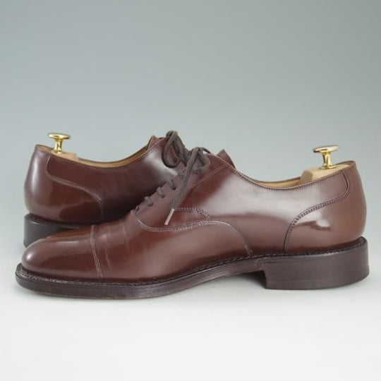 極上★チャーチ 75F/UK7.5【貴重★ブックバインダーカーフ/100ラスト】4都市ロゴ/ストレートチップ/茶/メンズ/Church's★d933