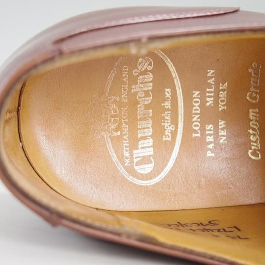 極上★チャーチ 75F/UK7.5【貴重★ブックバインダーカーフ/100ラスト】4都市ロゴ/ストレートチップ/茶/メンズ/Church's★d933