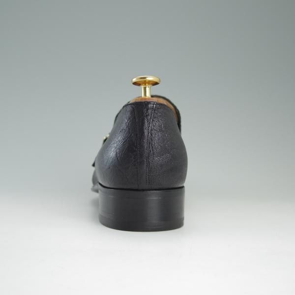 ほぼ未使用★(伊)アルティオリ SIZE 7.5【定価￥168,000-★象革/エレファントレザー】モンクストラップ/黒/メンズ/ARTIOLI★d935