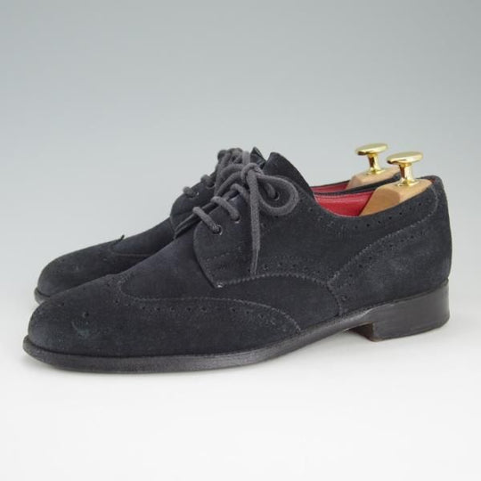 極上★トリッカーズ(レディース) SIZE 4.5【★カントリーシューズ/L7290】ウイングチップ/フルブローグ/スエード/紺/短靴/Tricker's★d936