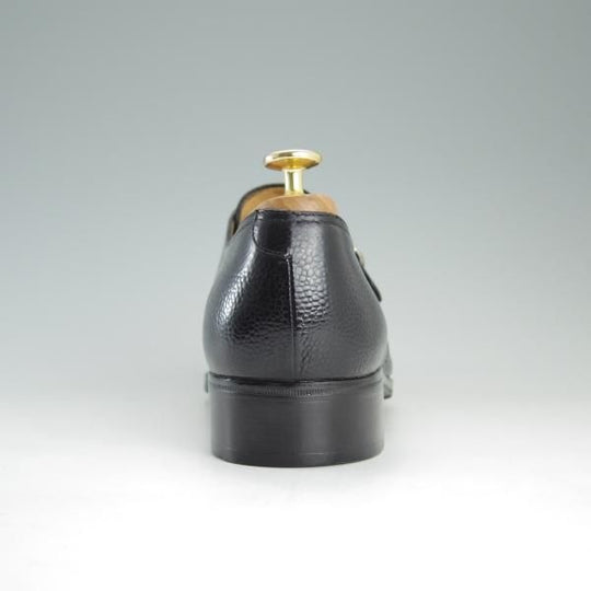 極上★(伊)ARTIOLI/アルティオリ UK8.5程度【定価15万円以上★モンクストラップ】ウイングチップ/グレインレザー/黒/メンズ★d938