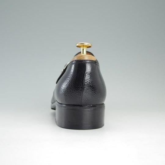 極上★(伊)ARTIOLI/アルティオリ UK8.5程度【定価15万円以上★モンクストラップ】ウイングチップ/グレインレザー/黒/メンズ★d938