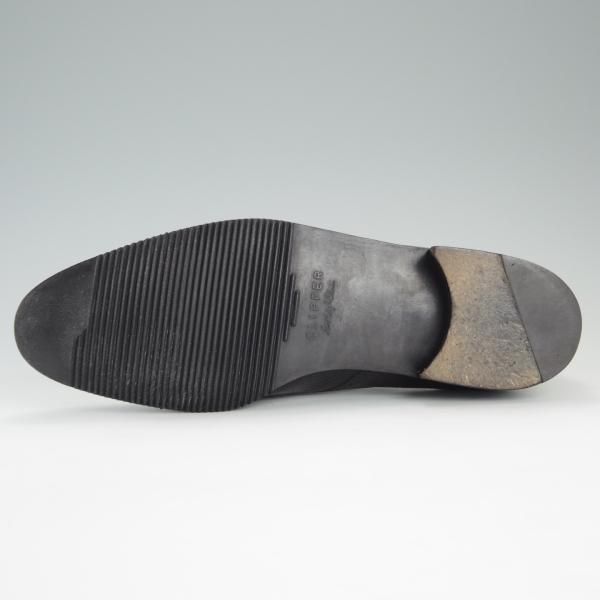 極上★(伊)ARTIOLI/アルティオリ UK8.5程度【定価15万円以上★モンクストラップ】ウイングチップ/グレインレザー/黒/メンズ★d938