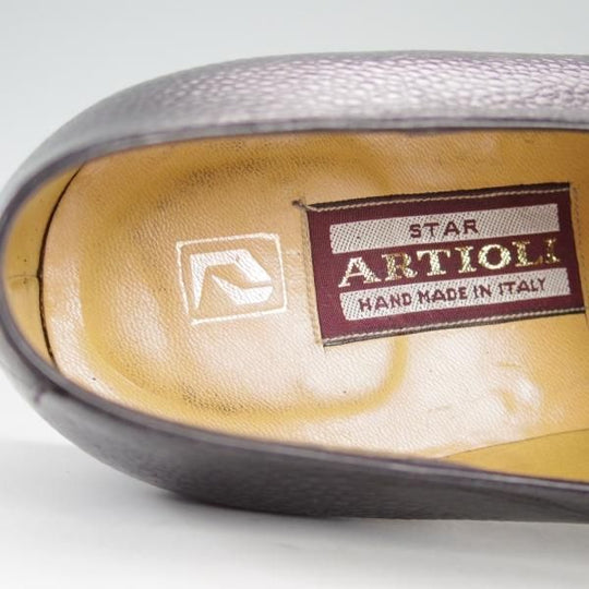 極上★(伊)ARTIOLI/アルティオリ UK8.5程度【定価15万円以上★モンクストラップ】ウイングチップ/グレインレザー/黒/メンズ★d938