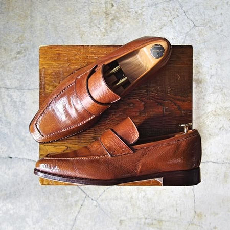 極上★(伊)アンジェロ・マネッティ SIZE 5.5【定価10万円程度★グッドイヤーウェルテッド製法】ローファー/茶/Angiolo Manetti★d939