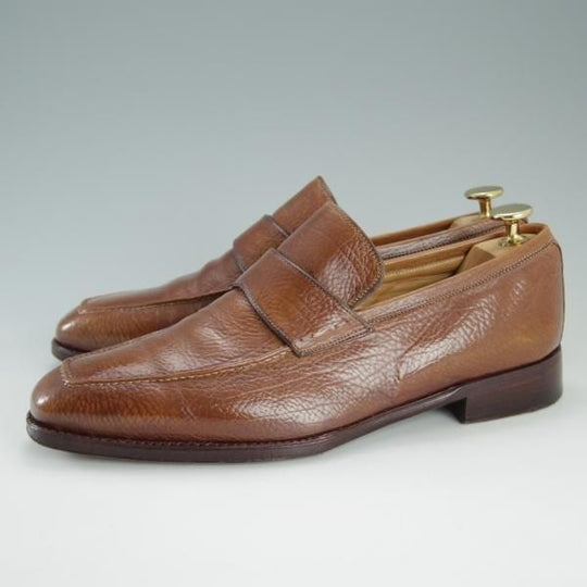 極上★(伊)アンジェロ・マネッティ SIZE 5.5【定価10万円程度★グッドイヤーウェルテッド製法】ローファー/茶/Angiolo Manetti★d939