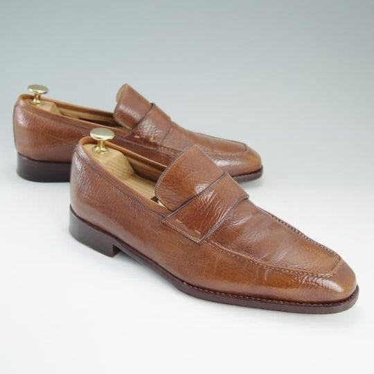 極上★(伊)アンジェロ・マネッティ SIZE 5.5【定価10万円程度★グッドイヤーウェルテッド製法】ローファー/茶/Angiolo Manetti★d939