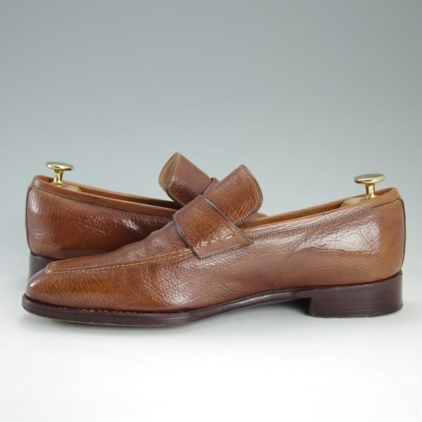 極上★(伊)アンジェロ・マネッティ SIZE 5.5【定価10万円程度★グッドイヤーウェルテッド製法】ローファー/茶/Angiolo Manetti★d939