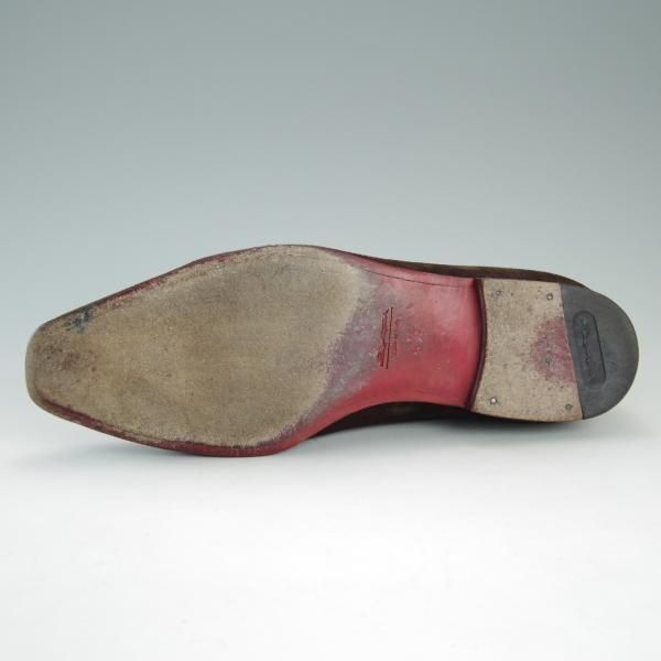 極上★(伊)サントーニ SIZE 4.5【貴重★BEAMS F別注/コインローファー】スエード/濃茶/メンズ/ビームス/Santoni★d940