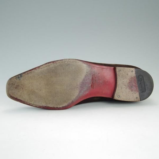 極上★(伊)サントーニ SIZE 4.5【貴重★BEAMS F別注/コインローファー】スエード/濃茶/メンズ/ビームス/Santoni★d940