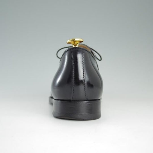 極上★(伊)サントーニ SIZE 5【上級★スキンステッチ仕様/ブラックラピド製法】プレーントゥ/カーフ/黒/メンズ/Santoni★d941