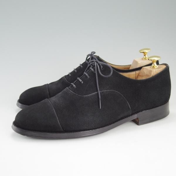 極上★チャーチ 70F/UK7【旧チャーチ★73ラスト/ASQUITH/アスキス】4都市ロゴ/ストレートチップ/スエード/黒/メンズ/Church's★d943