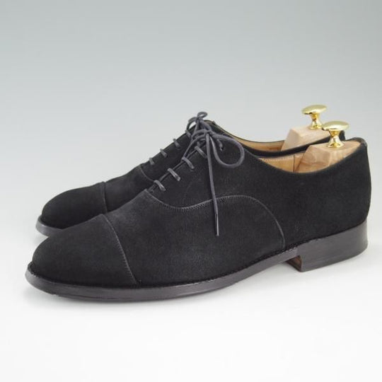 極上★チャーチ 70F/UK7【旧チャーチ★73ラスト/ASQUITH/アスキス】4都市ロゴ/ストレートチップ/スエード/黒/メンズ/Church's★d943