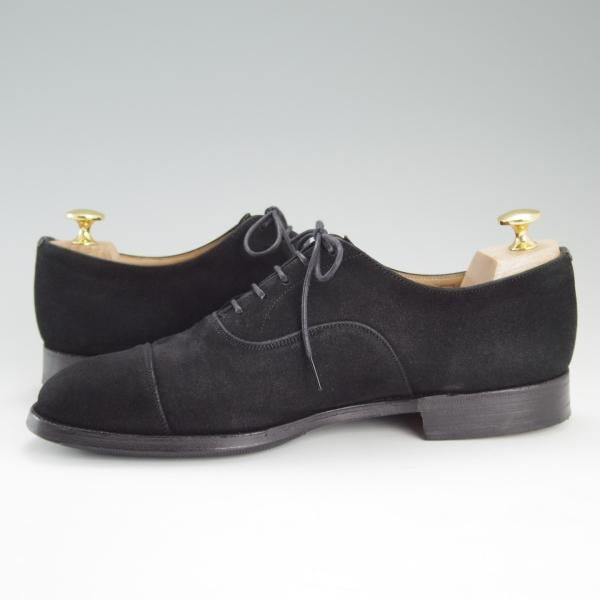 極上★チャーチ 70F/UK7【旧チャーチ★73ラスト/ASQUITH/アスキス】4都市ロゴ/ストレートチップ/スエード/黒/メンズ/Church's★d943