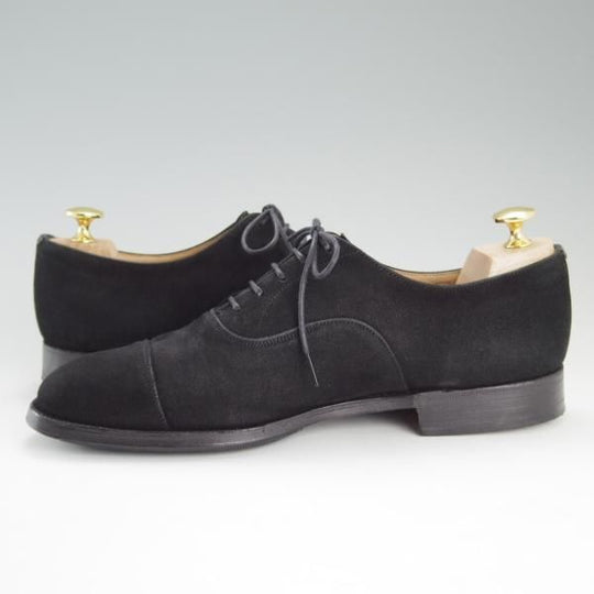 極上★チャーチ 70F/UK7【旧チャーチ★73ラスト/ASQUITH/アスキス】4都市ロゴ/ストレートチップ/スエード/黒/メンズ/Church's★d943