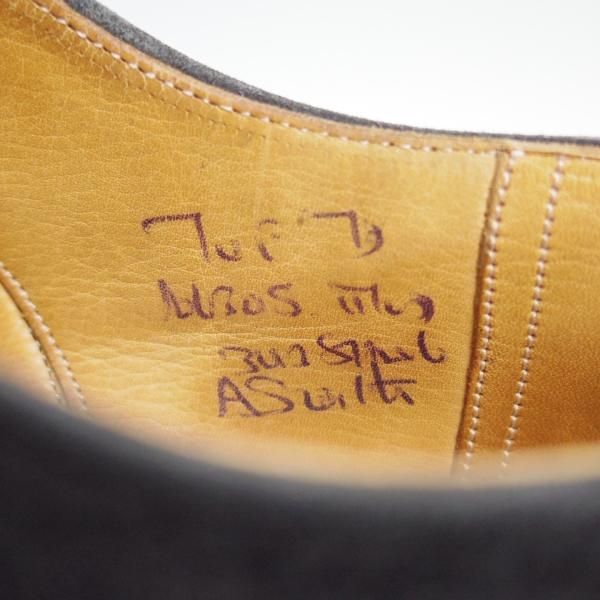 極上★チャーチ 70F/UK7【旧チャーチ★73ラスト/ASQUITH/アスキス】4都市ロゴ/ストレートチップ/スエード/黒/メンズ/Church's★d943