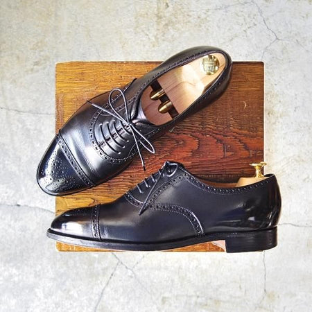 極上★ジョンロブ 6.5EE【貴重★2466ラスト/PARISロゴ時代の製品/SEYMOUR】セミブローグ/カーフ/黒/メンズ/JOHN LOBB★d947