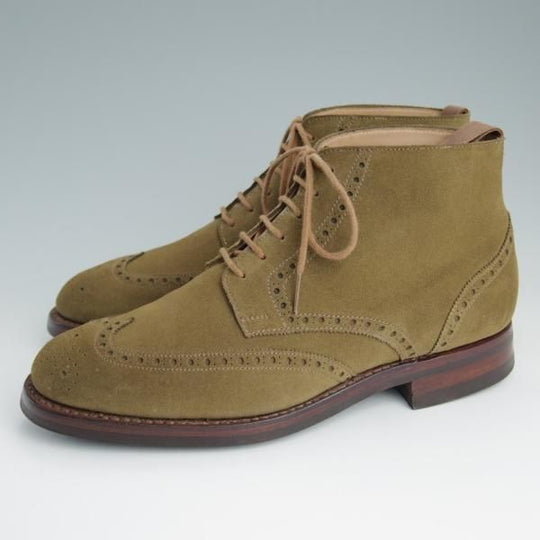 美品★クロケット&ジョーンズ 5E【ダイナイトソール仕様★BEAMS F別注/TRENT】200ラスト/ブーツ/スエード/茶/Crockett&Jones★d948