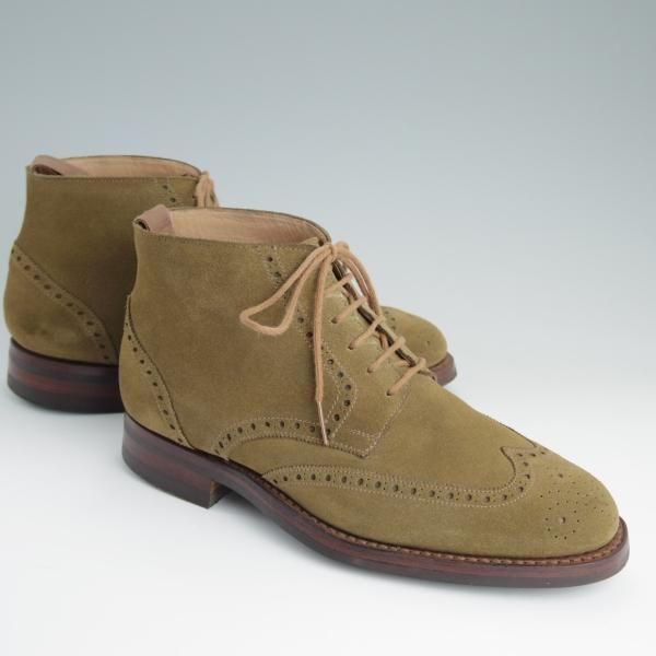 美品★クロケット&ジョーンズ 5E【ダイナイトソール仕様★BEAMS F別注/TRENT】200ラスト/ブーツ/スエード/茶/Crockett&Jones★d948