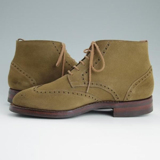 美品★クロケット&ジョーンズ 5E【ダイナイトソール仕様★BEAMS F別注/TRENT】200ラスト/ブーツ/スエード/茶/Crockett&Jones★d948