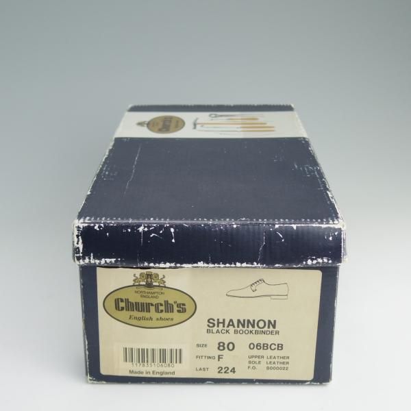 極上★チャーチ 80F/UK8【旧チャーチ★224ラスト/ブックバインダーカーフ/SHANNON】プレーントゥ/黒/メンズ/シャノン/Church's★d950