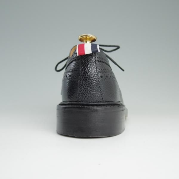 美品★(米)トムブラウン UK5.5/US6.5【定価10万円以上★英国製/ロングウイング】ぺブルグレイン/黒/メンズ/THOM BROWNE★d953