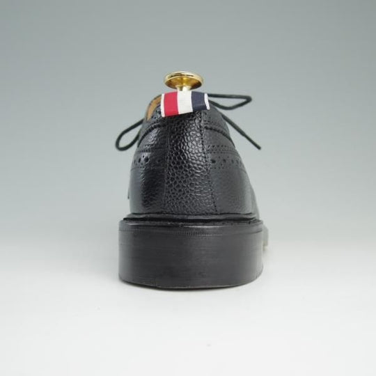 美品★(米)トムブラウン UK5.5/US6.5【定価10万円以上★英国製/ロングウイング】ぺブルグレイン/黒/メンズ/THOM BROWNE★d953