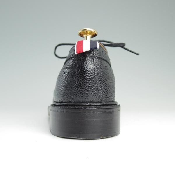 美品★(米)トムブラウン UK5.5/US6.5【定価10万円以上★英国製/ロングウイング】ぺブルグレイン/黒/メンズ/THOM BROWNE★d953