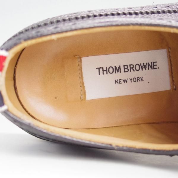 美品★(米)トムブラウン UK5.5/US6.5【定価10万円以上★英国製/ロングウイング】ぺブルグレイン/黒/メンズ/THOM BROWNE★d953