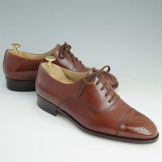 美品★(伊)タニノクリスチー SIZE 7【定価10万円以上★オックスフォード/108261】カーフ/茶/メンズ/TANINO CRISCI★d954