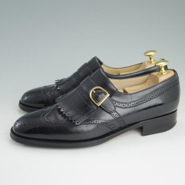 極上★(伊)タニノクリスチー SIZE 5【定価10万円以上★キルトモンクストラップ/106471】カーフ/黒/メンズ/TANINO CRISCI★d955