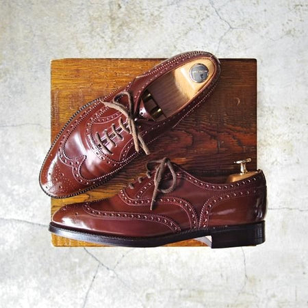 極上★チャーチ 55F/UK5.5【旧チャーチ★ブックバインダーカーフ/84ラスト】Hickstead/3都市ロゴ/フルブローグ/茶/メンズ/Church's★d961