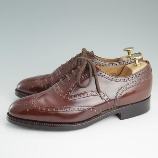 極上★チャーチ 55F/UK5.5【旧チャーチ★ブックバインダーカーフ/84ラスト】Hickstead/3都市ロゴ/フルブローグ/茶/メンズ/Church's★d961