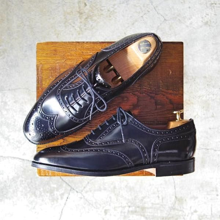 ほぼ未使用★(英国製)Lotus since 1759/ロータス 8FX【貴重★グッドイヤーウェルテッド製法/NEWCASTLE】フルブローグ/黒★d966