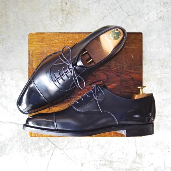 極美品★三陽山長 SIZE 7.5【定価￥71,280-★友之介/R309ラスト】ストレートチップ/カーフ/黒/メンズ/SanyoYamacho★d967