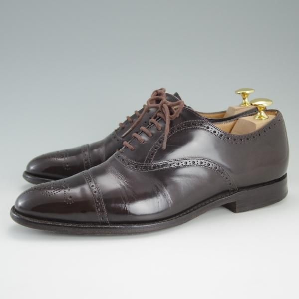★チャーチ 55G/UK5.5【★セミブローグ/136ラスト/LONDON/ロンドン】ポリッシュドバインダーカーフ/濃茶/メンズ/Church's★d971