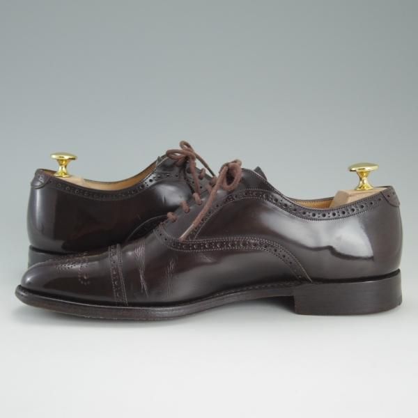 ★チャーチ 55G/UK5.5【★セミブローグ/136ラスト/LONDON/ロンドン】ポリッシュドバインダーカーフ/濃茶/メンズ/Church's★d971