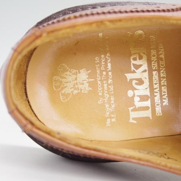 美品★トリッカーズ SIZE 7【ダイナイトソール仕様★ギリーシューズ/M7482】フルブローグ/カーフ/茶/メンズ/Tricker's★d973