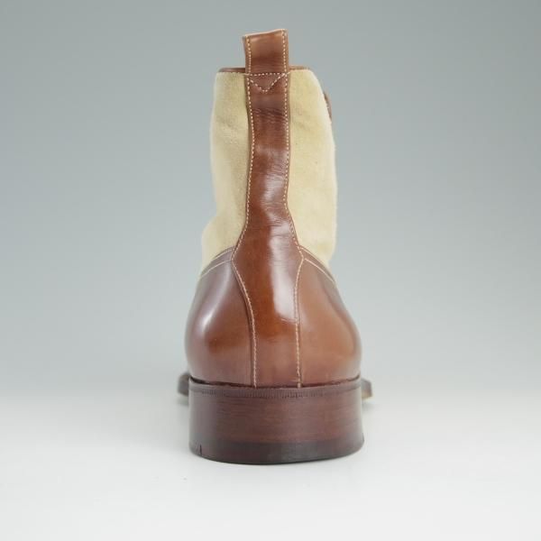 極上★(伊)PERON&PERON/ペロン・エ・ペロン SIZE 42【貴重★シャモア革/ボタンブーツ】スエード×カーフ/薄茶×茶/メンズ★d975