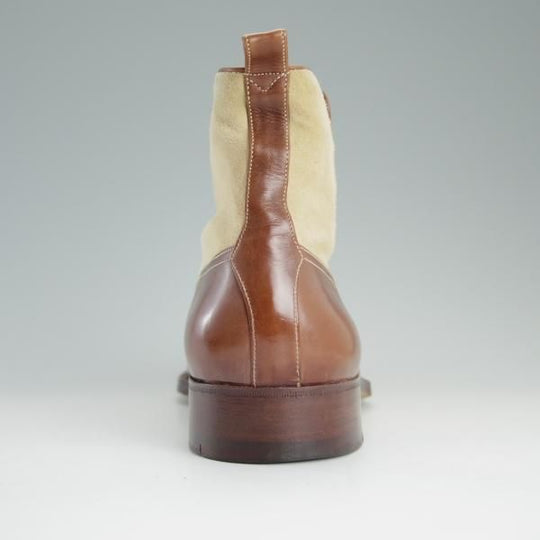 極上★(伊)PERON&PERON/ペロン・エ・ペロン SIZE 42【貴重★シャモア革/ボタンブーツ】スエード×カーフ/薄茶×茶/メンズ★d975