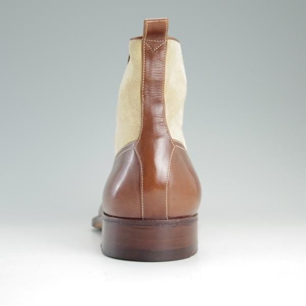 極上★(伊)PERON&PERON/ペロン・エ・ペロン SIZE 42【貴重★シャモア革/ボタンブーツ】スエード×カーフ/薄茶×茶/メンズ★d975