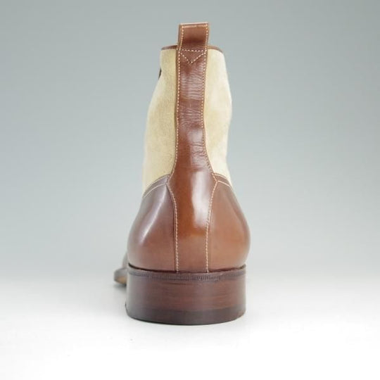 極上★(伊)PERON&PERON/ペロン・エ・ペロン SIZE 42【貴重★シャモア革/ボタンブーツ】スエード×カーフ/薄茶×茶/メンズ★d975