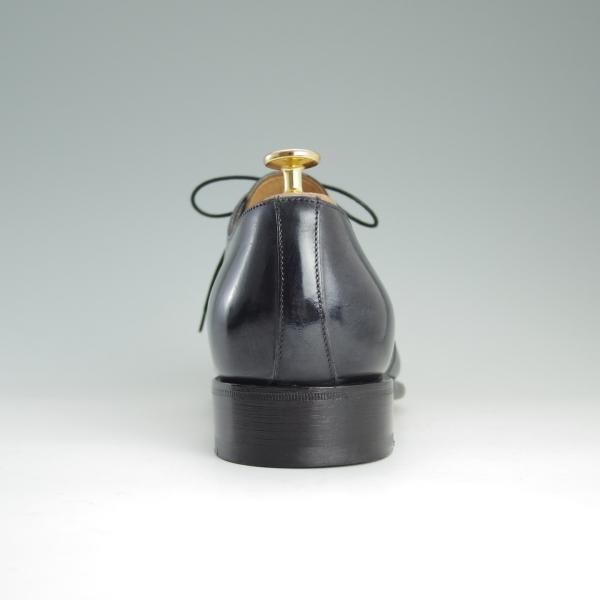 美品★(伊)サントーニ SIZE 8【上級★グッドイヤーウェルテッド製法/プレーントゥ】カーフ/灰〜黒/メンズ/Santoni★d978