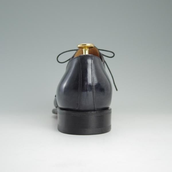 美品★(伊)サントーニ SIZE 8【上級★グッドイヤーウェルテッド製法/プレーントゥ】カーフ/灰〜黒/メンズ/Santoni★d978