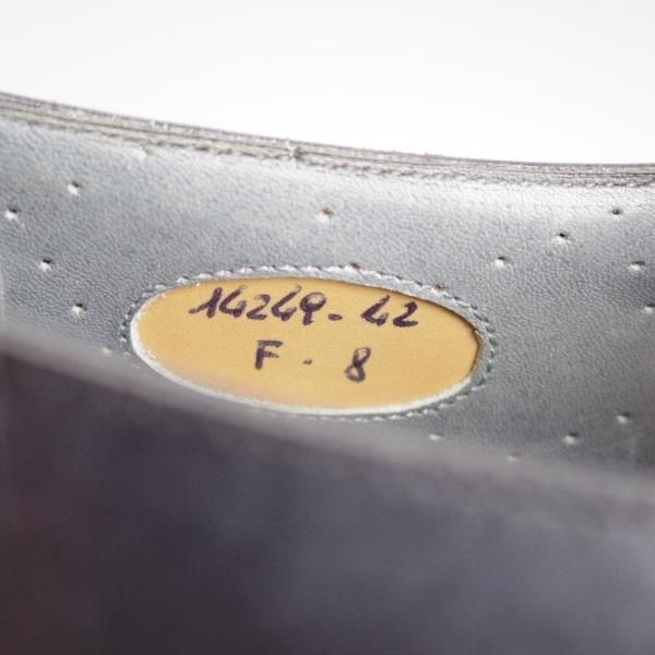 美品★(伊)サントーニ SIZE 8【上級★グッドイヤーウェルテッド製法/プレーントゥ】カーフ/灰〜黒/メンズ/Santoni★d978