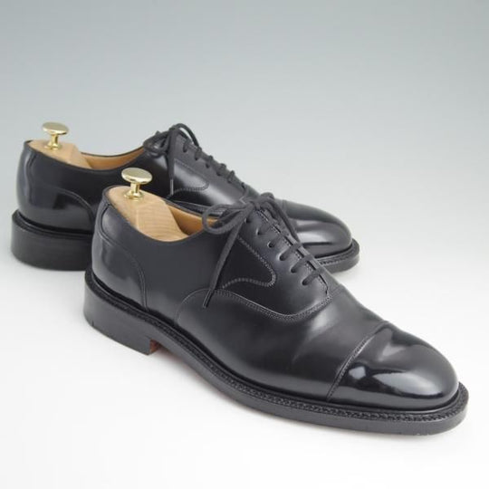 極美品★チャーチ 70G/UK7【★ストレートチップ/LANCASTER】173ラスト/4都市ロゴ/ポリッシュドバインダーカーフ/黒/メンズ/Church's★d980