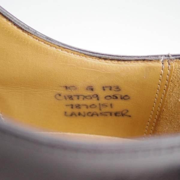 極美品★チャーチ 70G/UK7【★ストレートチップ/LANCASTER】173ラスト/4都市ロゴ/ポリッシュドバインダーカーフ/黒/メンズ/Church's★d980